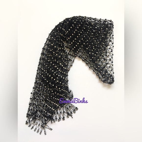 New Unique Mesh Face Mask / Headpiece Crystal Body Jewelry Veil Headscarf - Picture 7 of 16